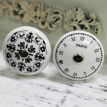 2 шт. Цельные 38 мм французские часы парижского дизайна ручка шкафа дверные ручки мебельного комода ручка ящика