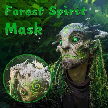 Страшная Легенда Монстр Светодиодная Латексная маска Косплей Шлем Ужасов Лесной Дух Эльф Головной Убор Хэллоуин Маскарадный костюм для Вечеринки
