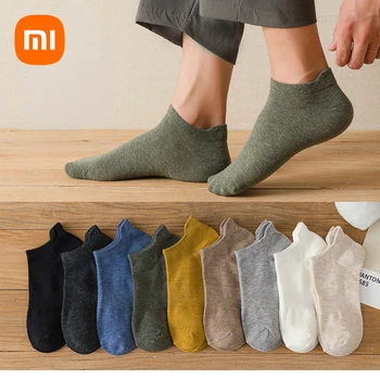 Xiaomi Новые Носки Мужские Весенне-летние Короткие Носки С низким вырезом Дышащие Хлопковые Спортивные Носки Дышащие Однотонные Мужские Шорты Носки