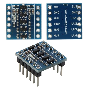 4-Канальный Модуль двунаправленного преобразователя уровня 3,3 В-5 В 5 В-3,3 В IIC UART SPI TTL С Лампой 4-полосного преобразования