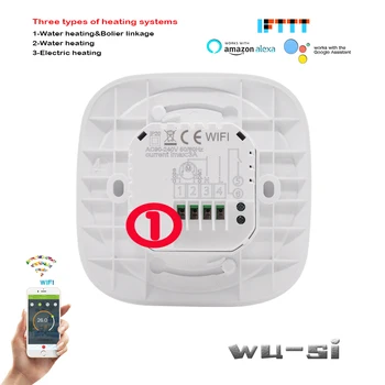 WIFI интеллектуальный регулятор температуры пола tuya, три режима нагрева, работает с Alexa google Home