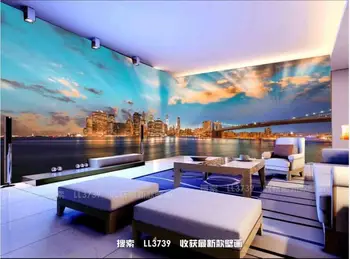 Пользовательские фото 3D обои Нью-Йорк в сумерках пейзаж фон гостиная домашний декор 3d настенные фрески обои для стен 3 d
