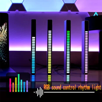 Светодиодная Подсветка RGB Управление Звуком Подсветка Приложение Управление музыкальным Ритмом Звукосниматель ЛАМПА Красочная полоса света для дискотеки DJ Автомобиля Рождественское украшение