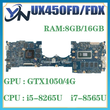 Материнская плата UX450FDX Для ASUS Zenbook Pro 14 UX480 UX450FD UX450FDA UX450F Материнская плата ноутбука I5-8265U I7-8565U GTX1050 8G/16G-RAM