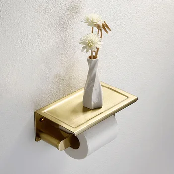 Матовый золотой высококачественный держатель для туалетной бумаги для ванной комнаты 200 * 120 * 80 мм, аксессуары для ванной комнаты