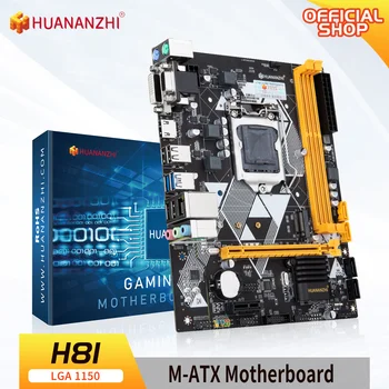 Материнская плата HUANANZHI H81 M-ATX Intel LGA 1150 i3 i5 i7 E3 DDR3 1333/1600 МГц 16 ГБ M.2 SATA3 USB3.0, совместимая с VGA DVI HDMI