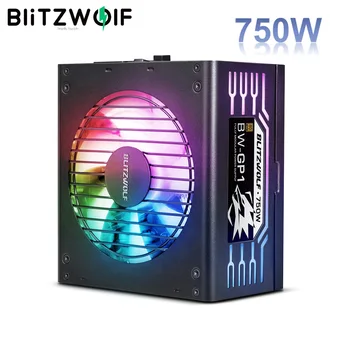 Полномодульный Блок питания BlitzWolf BW-GP1 ATX Для компьютерных Игр Мощностью 550 Вт 750 Вт 80PLUS Gold Medal Номинальный Источник питания с RGB