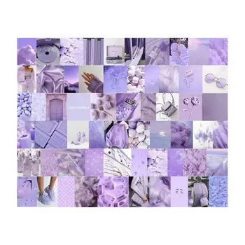 50 шт. Наклейка на стену, фиолетовый Фотопостер, Толстый водонепроницаемый набор открыток высокого качества, декор для спальни, гостиной