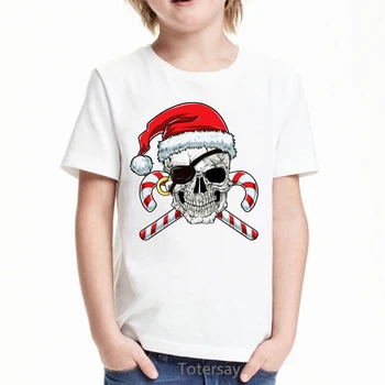Забавная футболка с черепом для мальчиков, Рождественский подарок, Детская одежда, Футболка с собаками, наносящими мазок, Летние топы для мальчиков, детская одежда