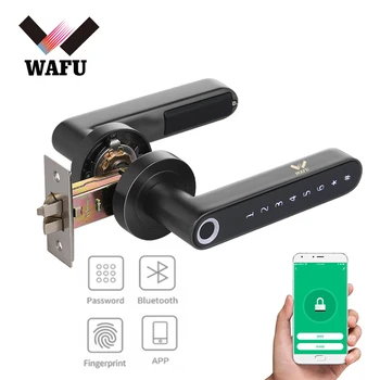 WAFU 016 Умный замок с ручкой для отпечатков пальцев Tuya Дверной замок Bluetooth Пароль Smart Life APP Разблокировка без ключа