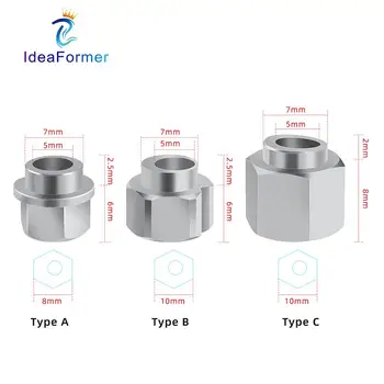 10 шт. детали для 3D-принтера Openbuilds V-образный паз эксцентриковая колонна/шестигранная изолирующая колонна Диаметр 5 мм Высота 6 мм/8 мм Нержавеющая сталь.