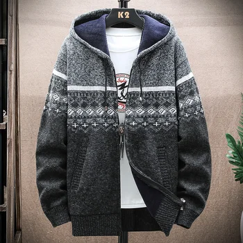 2023 Осенне-зимний мужской свитер, модный вязаный кардиган, мужской свитер высокого качества, корейская повседневная куртка, мужской свитер на молнии 38