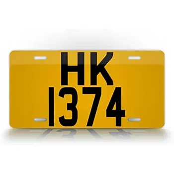 Персонализированная копия номерного знака размером с Гонконг, США, HK Любой текст, изготовленная на заказ Автоматическая бирка-украшение стены, Металлическая настенная вывеска