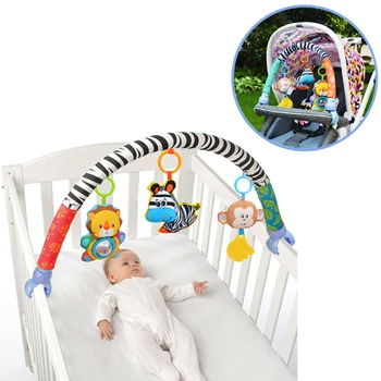 ZK20 Колокольчик для кроватки, Украшение для коляски, игрушки для новорожденных, Детская Зебра, Автомобильный Зажим, Подвеска для детской кроватки, Успокаивающий пазл, Аксессуары для колясок