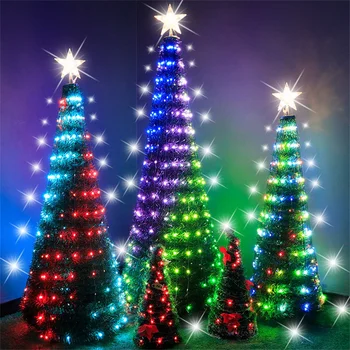 Рождественская елка с подсветкой 1,8 М 316LED RGB, Гирлянда из искусственной ротанговой сосны 