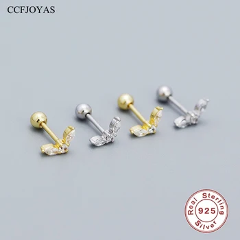 CCFJOYAS, серьги-гвоздики из стерлингового серебра 925 пробы с цирконом для женщин, серьги-гвоздики с конским глазом, наращиваемые винтовые серьги, спите, не снимая серьги