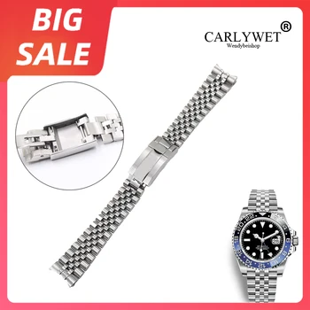 CARLYWET 20-21 мм Роскошный браслет для наручных часов из нержавеющей Стали Jubilee с застежкой Oyster Для Rolex GMT Master II ДАТА JUST