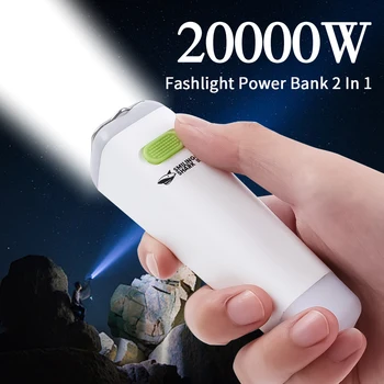 Портативный Мини светодиодный фонарик с ручкой USB Перезаряжаемый тактический фонарик Power Bank Лампы для освещения Кемпинга на открытом воздухе Рыбалки