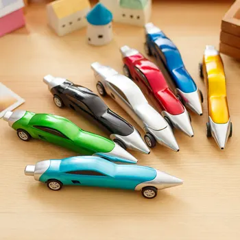 21 игрушечная ручка в форме автомобиля, фирменная мультяшная шариковая ручка 1,0 мм, синяя пластиковая заправка на масляной основе, письменные принадлежности, школьный офис