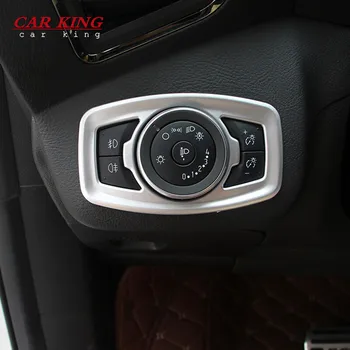Для Ford Kuga Escape 2013 204 2015 16 2017 Автомобильный противотуманный головной фонарь, Панель кнопок включения лампы Хромированная крышка, аксессуары для отделки
