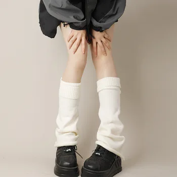 Зимние Белые Широкие Теплые Носки для ног В Японском Стиле JK, Трикотажные Чулки Свободного Покроя Y2K, Чулки Для Милой Девушки в стиле Каваи и Лолиты, Носки с Заниженной Талией