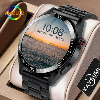 KAVSUMI Новые Смарт-часы с Bluetooth-Вызовом, Мужские AMOLED, Спортивные Фитнес-часы с Полным Сенсорным экраном, 4G, Музыкальные Смарт-часы Для Android ios