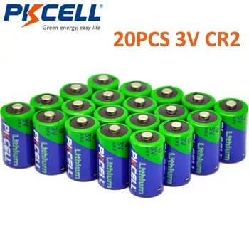 20ШТ Фотобатарея PKCELL 850MAH 3V CR2 CR 15270 CR 15266, литиевые неперезаряжаемые батареи для фотоаппарата