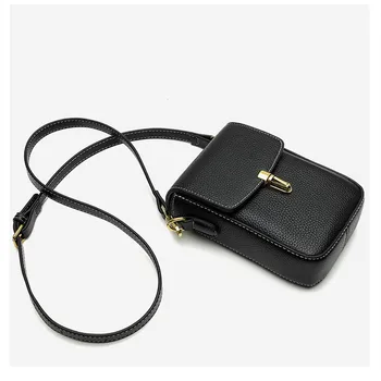Женская Кожаная сумка через плечо, Маленький кошелек для мобильного телефона, сумочка для кошелька, сумка для мобильного телефона
