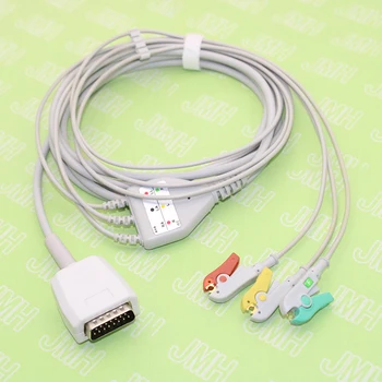 Продукт, изготовленный по индивидуальному заказу, DB15 выводит 3-проводный ЭКГ-кабель AHA или IEC с зажимом или защелкивающимся электродом Leadwire