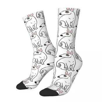 Счастливые мужские носки Новинка Ретро Бультерьер Собака Уличный стиль Crazy Crew Носок Подарочный рисунок с принтом