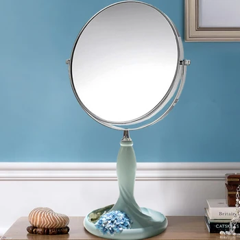 Круглые декоративные зеркала для макияжа Роскошные маленькие стоячие декоративные зеркала для спальни Espelho Украшение рабочего стола Эстетическое YY50DM