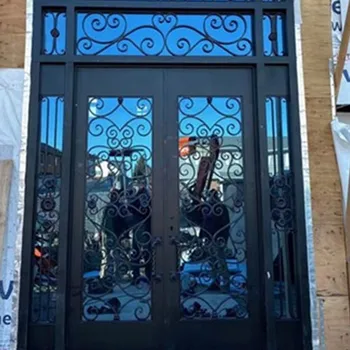 Входные Железные двери Современный дизайн Из Стекла