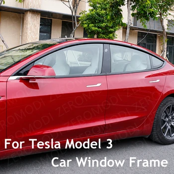Для Tesla Модель 3 Автомобильные аксессуары Модификация внешней оконной рамы Model3 2022 Модификация отделки оконной дверной рамы автомобиля