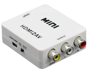 Прямые продажи с фабрики Мини HD Видео Конвертер HDMI в AV/CVBS L/R Видеоадаптер 1080P HDMI2AV Поддержка NTSC и PAL Выхода