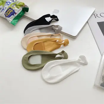 Модные Удобные Дышащие Летние Невидимые Носки в корейском стиле, Женские носки, Тапочки, Носки-лодочки