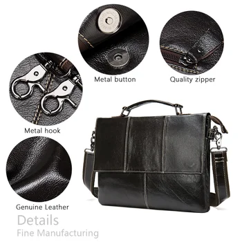 мужской портфель, сумка из натуральной кожи, деловая сумка для ноутбука, для офиса, переносная на плечо