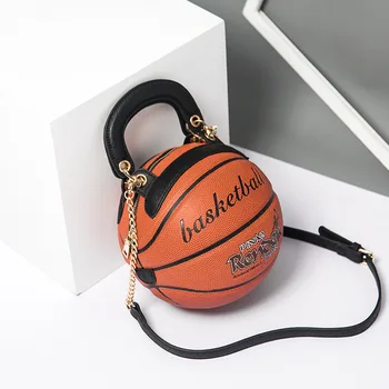 Новое поступление, уникальная сумка в форме баскетбола Унисекс Для девочек и мальчиков, сумка для любителей баскетбола Со змеиной цепочкой, Круглый мяч, сумка через плечо