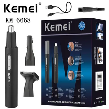 Kemei KM-6668 Многофункциональный Портативный Электрический Триммер для личной гигиены Унисекс из нержавеющей Стали для Стрижки волос в носу