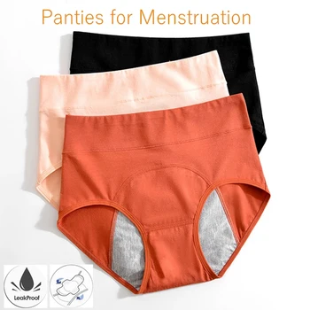 Женские трусики для менструации, хлопковые герметичные трусики для менструации, нижнее белье с высокой талией, Сексуальные трусы