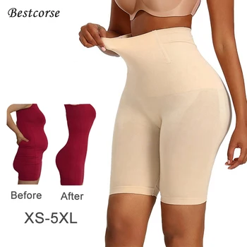 XS Short Faja Body Shaper Плюс Размер Бесшовного Корректирующего Белья Для Женщин С Контролем Живота Трусики С Высокой Талией Плоский Живот Формирователь Живота Стройнее