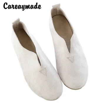 Careaymade-Новые весенне-осенние туфли на плоском каблуке, туфли-бобы с круглым носком, обувь Lefu, обувь рыбака, женская обувь для ленивых