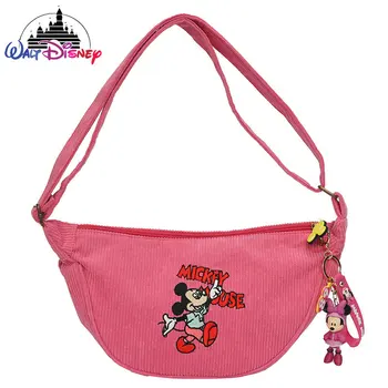 Disney Mickey Новая женская сумка через плечо с мультяшной вышивкой, модная женская сумка через плечо, женская сумка большой емкости