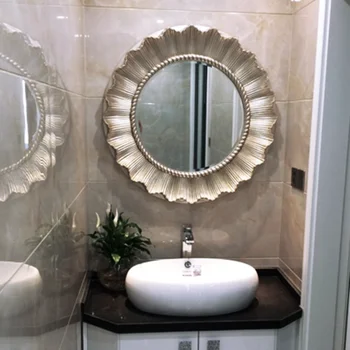 Настенное Белое Зеркало для ванной Комнаты, Рамки для Наклеек, Винтажное Зеркало Для ванной, Эстетичная Подвесная Мебель Espejos Para Maquillaje