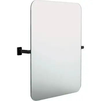 Округлое Квадратное Зеркало для ванной комнаты, матово-черное