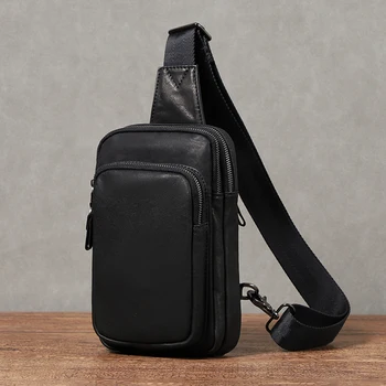 EUMOAN Новая простая кожаная мужская нагрудная сумка, мужская сумка через плечо, нагрудная сумка, спортивный тренд, модная сумка на одно плечо, ретро мужская сумка