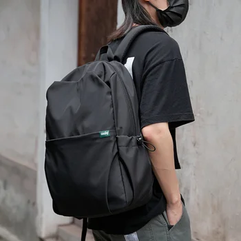 Однотонный Мужской рюкзак Премиум-класса, простой 15,6-дюймовый ноутбук, противоугонная дорожная сумка на молнии, Опрятная Уличная многофункциональная Mochila