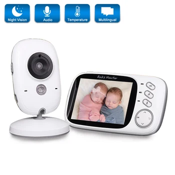 Электронный радионяня VB603 с 3,2-дюймовым ЖК-дисплеем, Видеодомофон, камера наблюдения, Защита безопасности для новорожденного ребенка