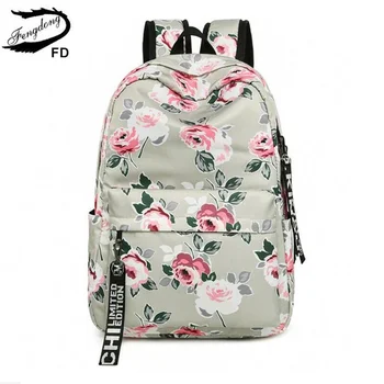 FengDong китайский стиль цветочный школьный рюкзак, рюкзаки с цветами для девочек-подростков, школьные сумки для ноутбука, сумка для компьютера, школьный ранец, подарок