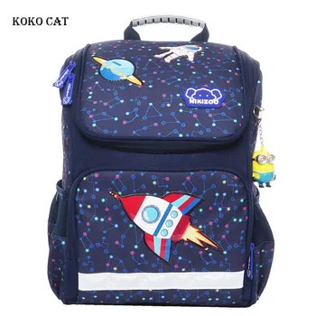 Школьные сумки для школьников с рисунком 3D Ракеты с принтом Космической Вселенной, Детский школьный рюкзак, Ортопедический ранец для мальчика Mochila Infantil
