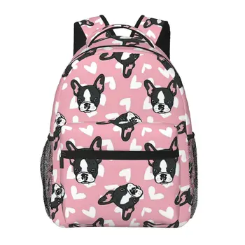 Рюкзак с французским бульдогом для девочек и мальчиков, дорожный рюкзак для подростков, школьная сумка